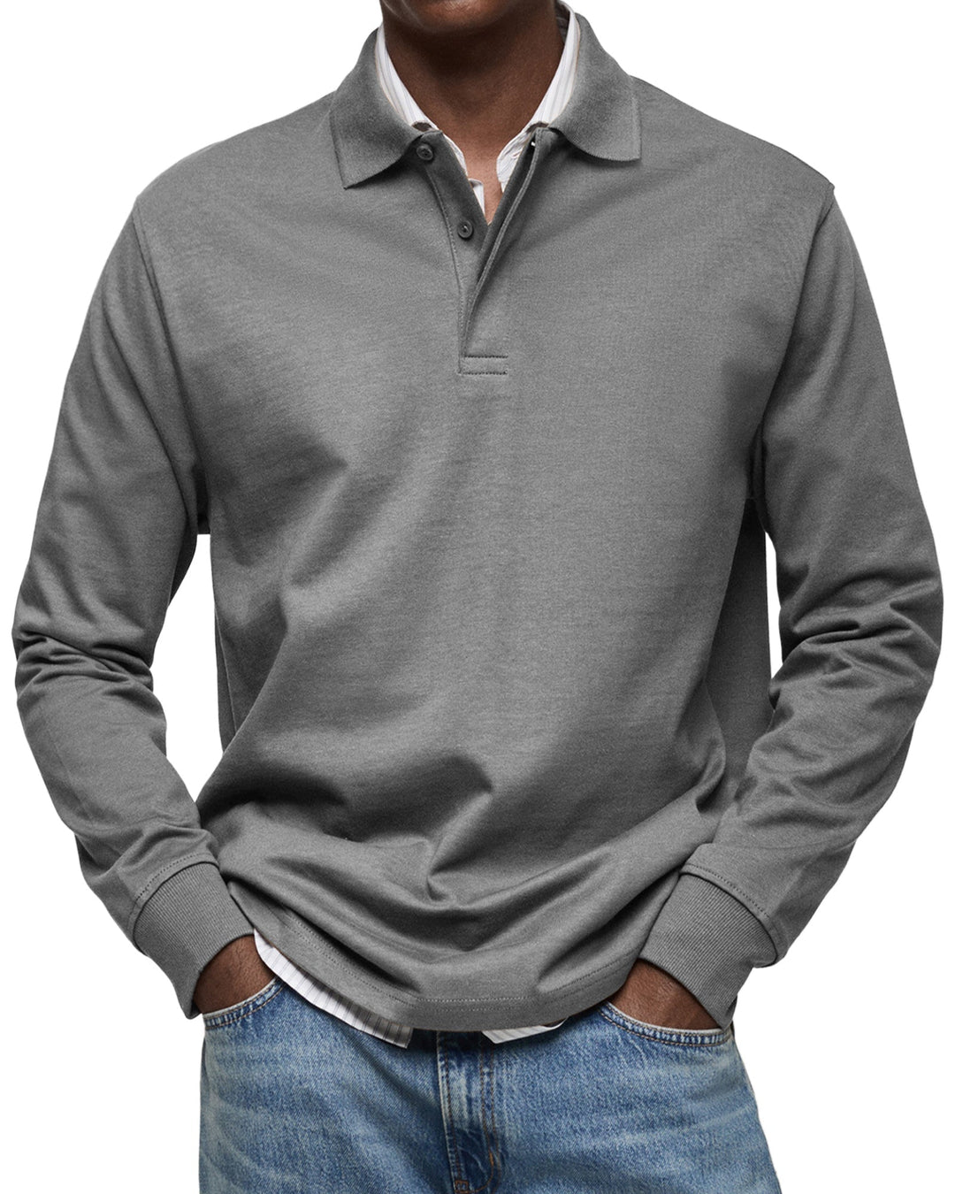Hochwertiges Herren Langarm-Poloshirt aus Baumwolle, angenehmer Tragekomfort für Business & Freizeit.