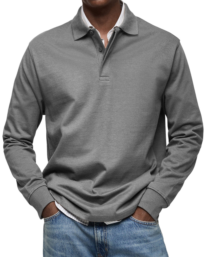 Hochwertiges Herren Langarm-Poloshirt aus Baumwolle, angenehmer Tragekomfort für Business & Freizeit.