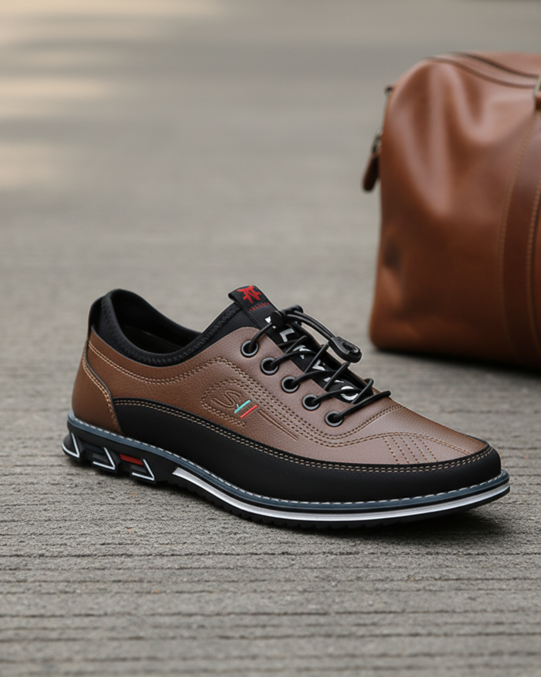 Braune Herren Alltagsschuhe, Komfort Sneakers mit rutschfester Sohle & atmungsaktivem Design.