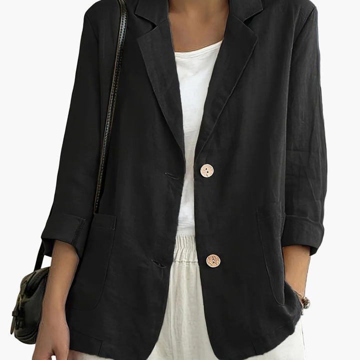 Hochwertiger Damen Business Blazer mit 3/4 Ärmeln; vielseitige Ergänzung für moderne Damengarderobe.