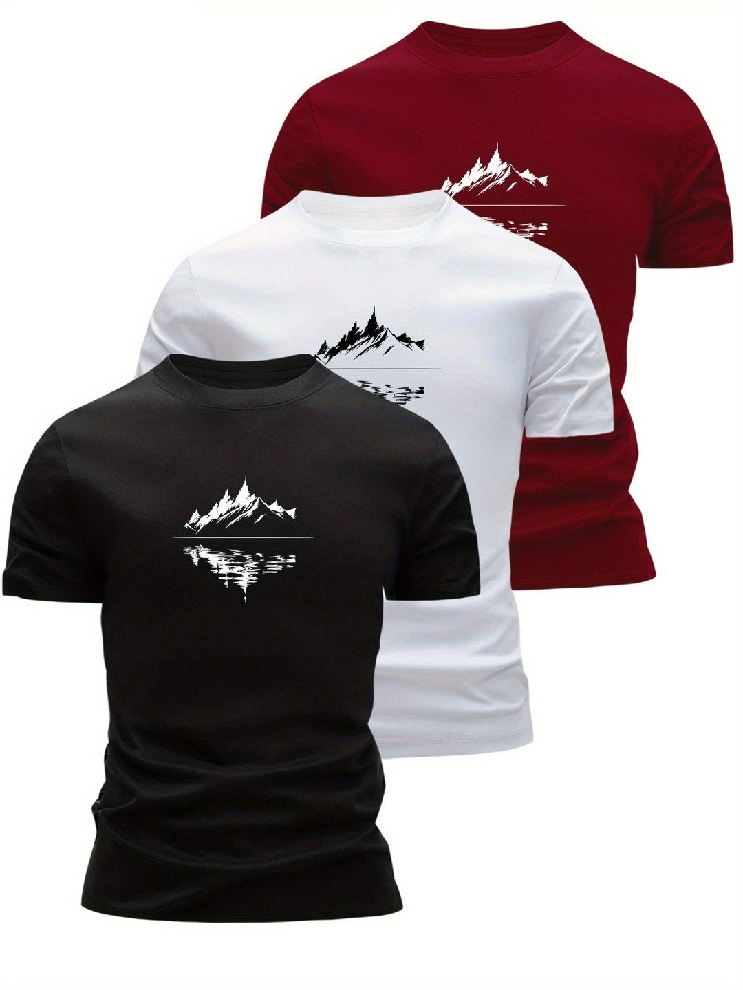 Herren T-Shirt mit einzigartigem Bergmotiv. Vielseitiges Grafikshirt für Sommer, Freizeit & Outdoor-Looks.