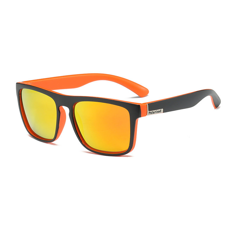 Quadratische Unisex-Sonnenbrille polarisiert, bietet UV400 Schutz für Outdoor-Sport.