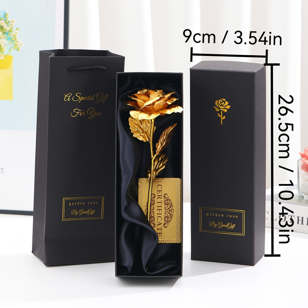 Detailansicht der ewigen roten Kunstrose im eleganten Luxus-Geschenkset. Ein besonderes Damen-Präsent.