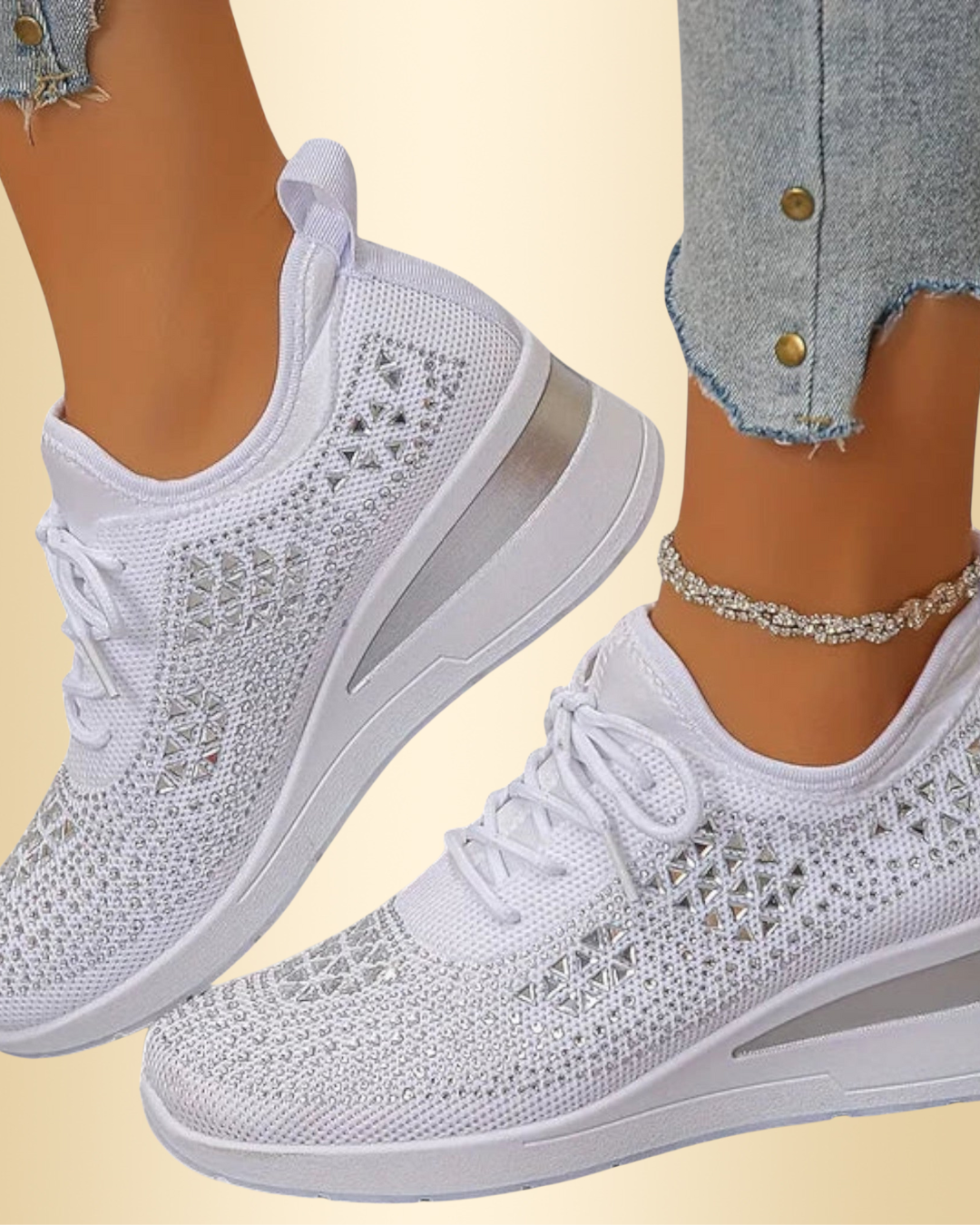 Stilvolle Glitzer-Sneaker für Damen, leicht & bequem für den Alltag.
