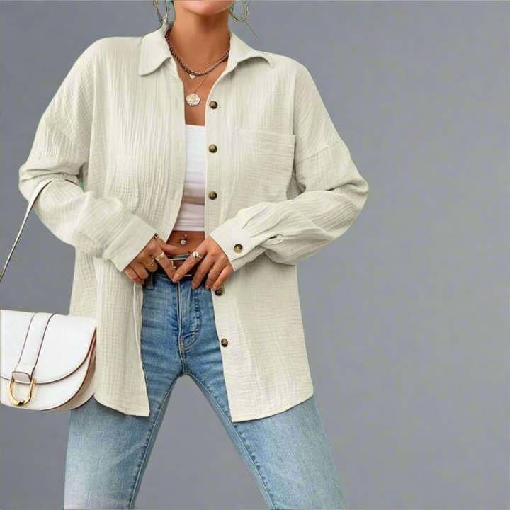Leichte, bequeme Damen Oversize Bluse für Frühling & Sommer, ideal für den casual Alltag.