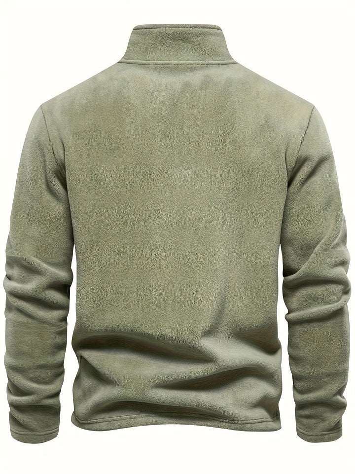 Klassischer Herren Half-Zip Pullover mit Stehkragen, Langarm. Ideal als Winterpullover für Komfort & Stil.