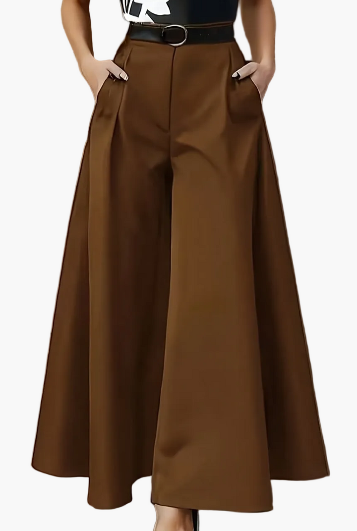 Vielseitige Damen Palazzo-Hose, High-Waist, weitbeinig, passend für Business, Abend & Casualchic.