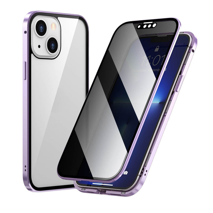 Einfach anzubringende magnetische iPhone Hülle mit Sichtschutz und 360° Schutz, inklusive Displayschutz.