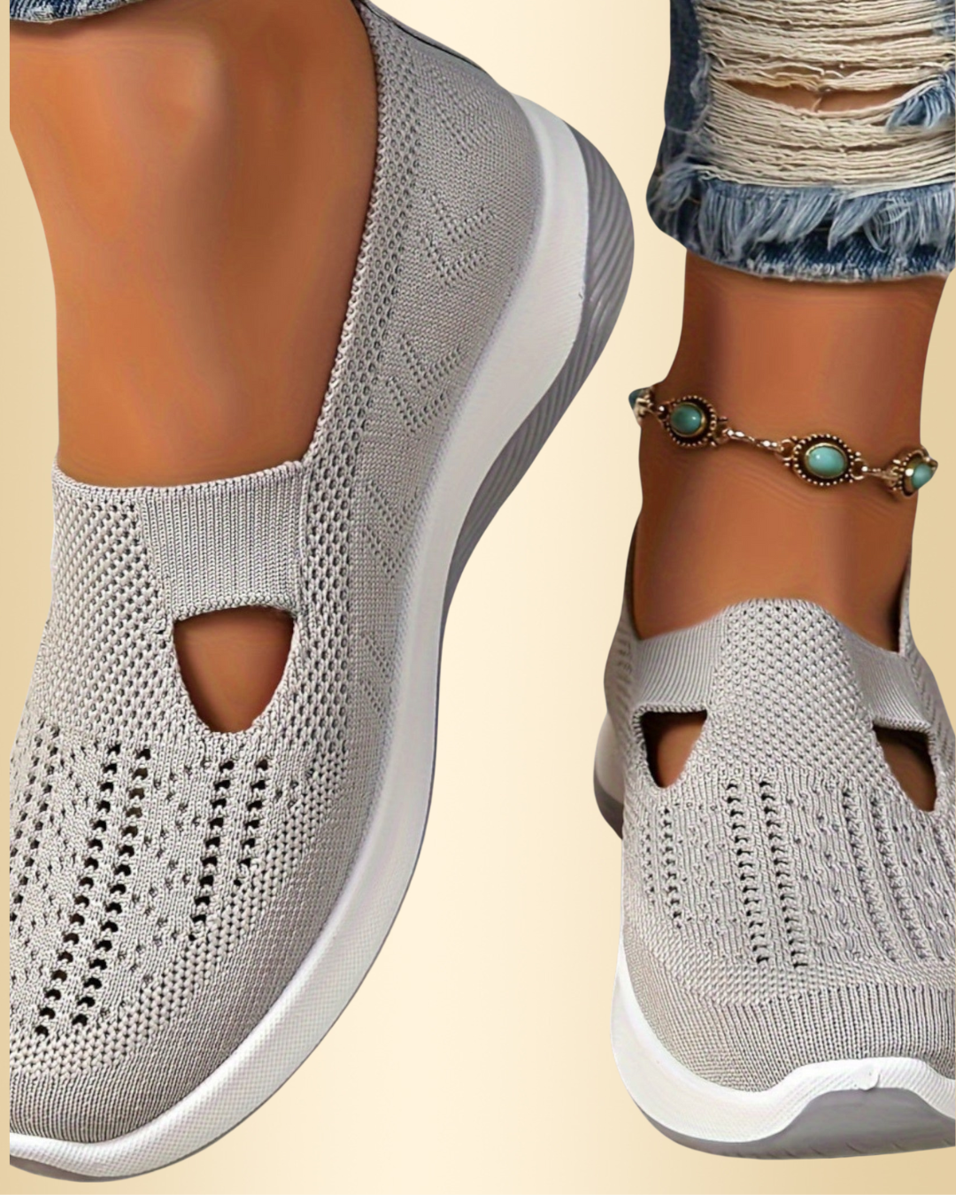 Damen Sneaker mit bequemer Gelsohle. Rutschfest, atmungsaktiv und leicht für den Alltag.