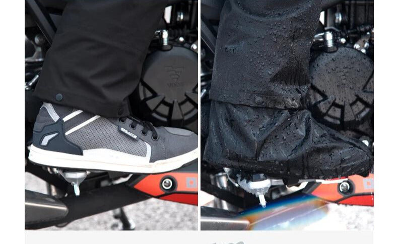 Detail der wasserdichten Unisex Regenjacke Stormex mit Reißverschluss und Kapuze für umfassenden Schutz bei Regen.