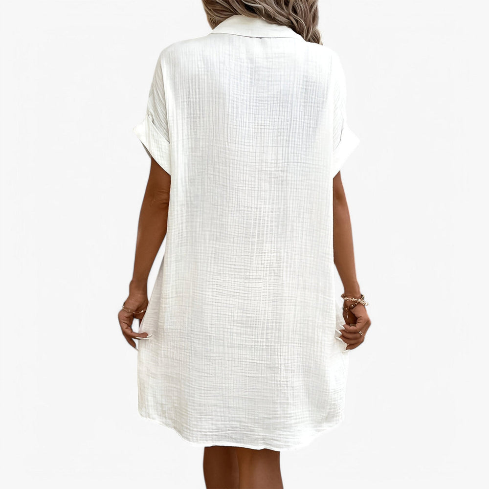 Elegantes Damen Midikleid, einfarbig. Perfektes Freizeitkleid, vielseitig und bequem für Frühling & Sommer.