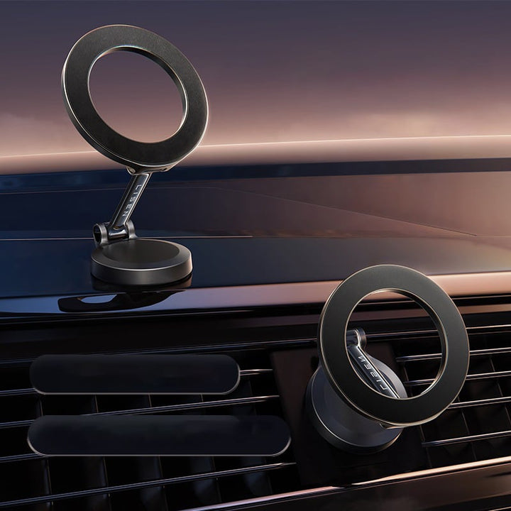 Eleganter, kompakter magnetischer Handyhalter aus Metall für alle Smartphones im Auto oder Büro.