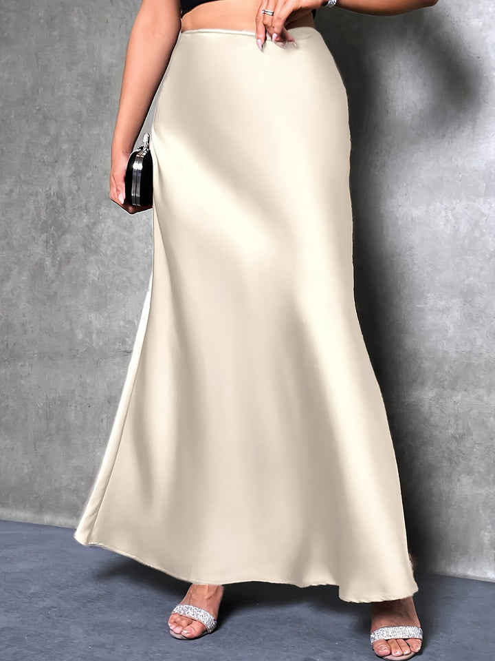 Glamouröser Satin-Look Maxirock für Damen, perfekt für Party, Cocktail und besondere Abende.