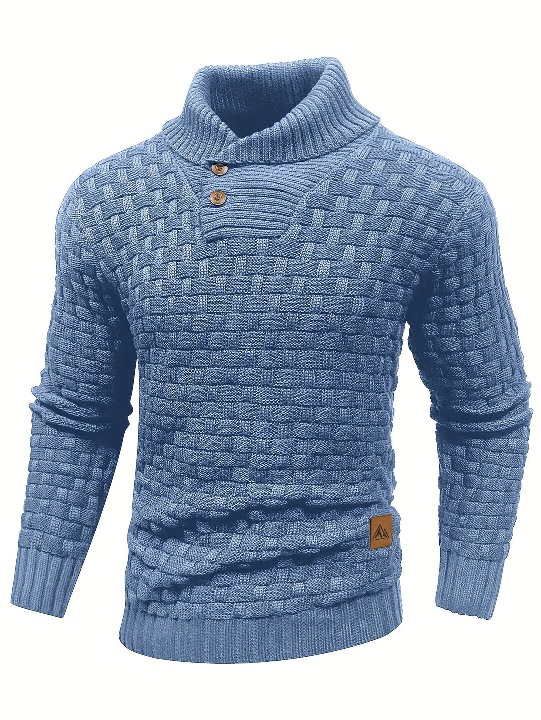 Bequemer Herren Pullover für kalte Tage, Waffelstruktur und schicker Schalkragen.