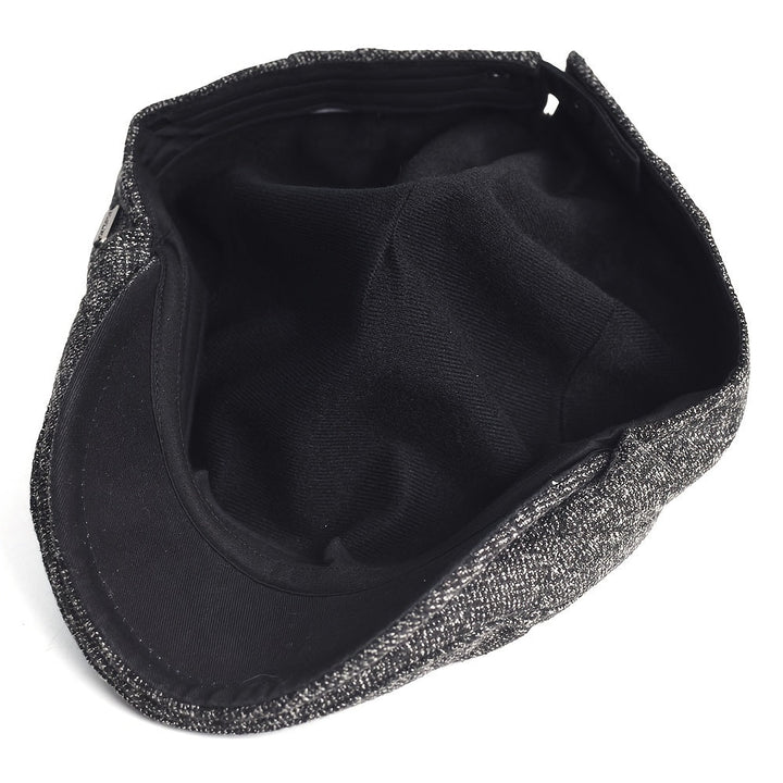 Modische schwarze Herren Gatsby Kappe, zeitloser Retro-Stil für den modernen Mann. Newsboy Mütze.