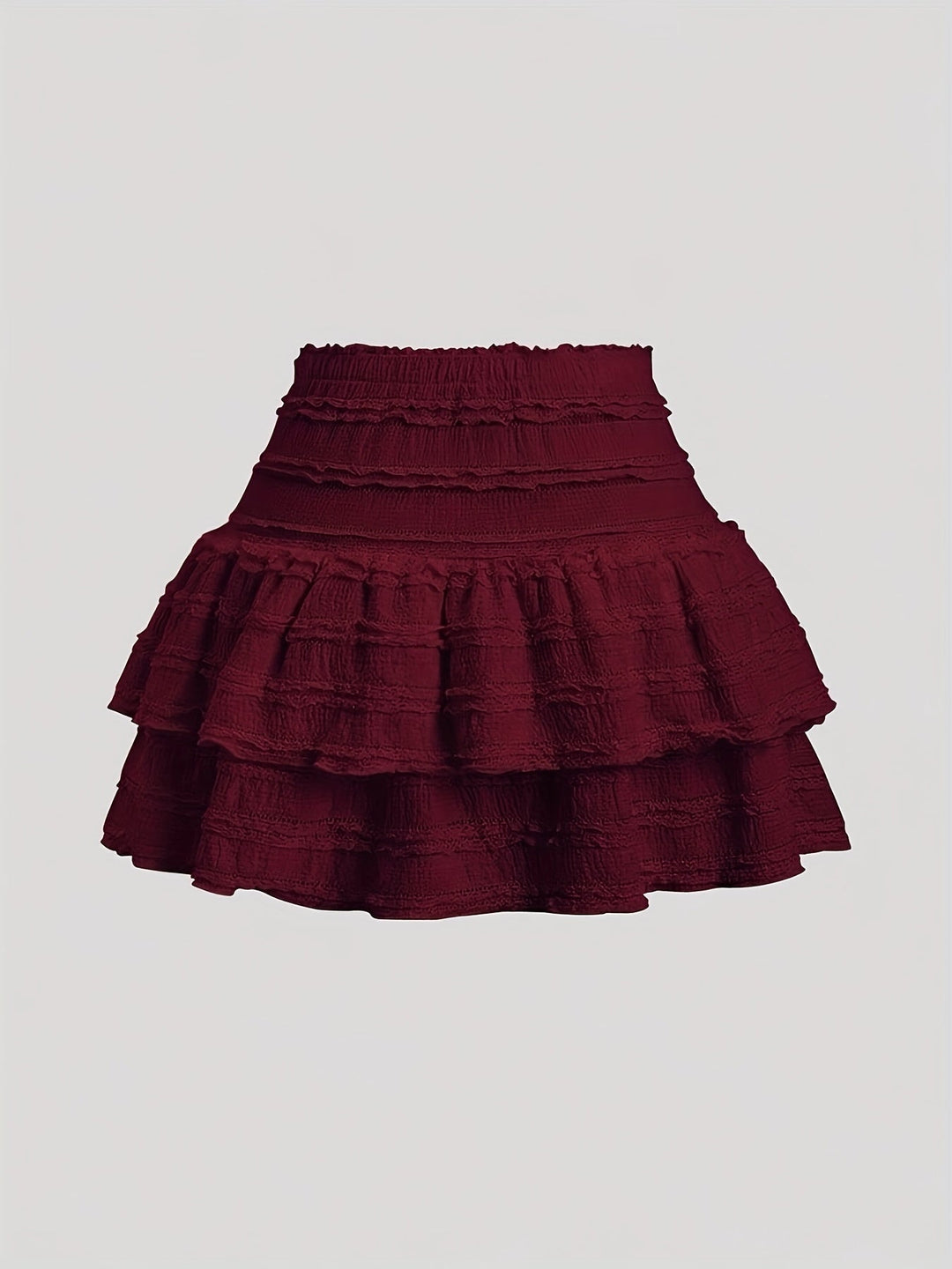 Schicker Damen Boho Minirock mit gestuftem Rüschen-Design, elastischem Bund. Ein Must-have für den Sommer.