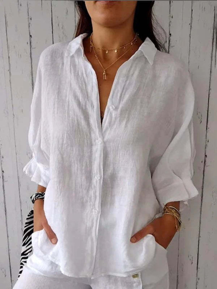 Casual & elegante Damenbluse, Oversize, Langarm, mit charmantem Schleifen-Rückendetail.