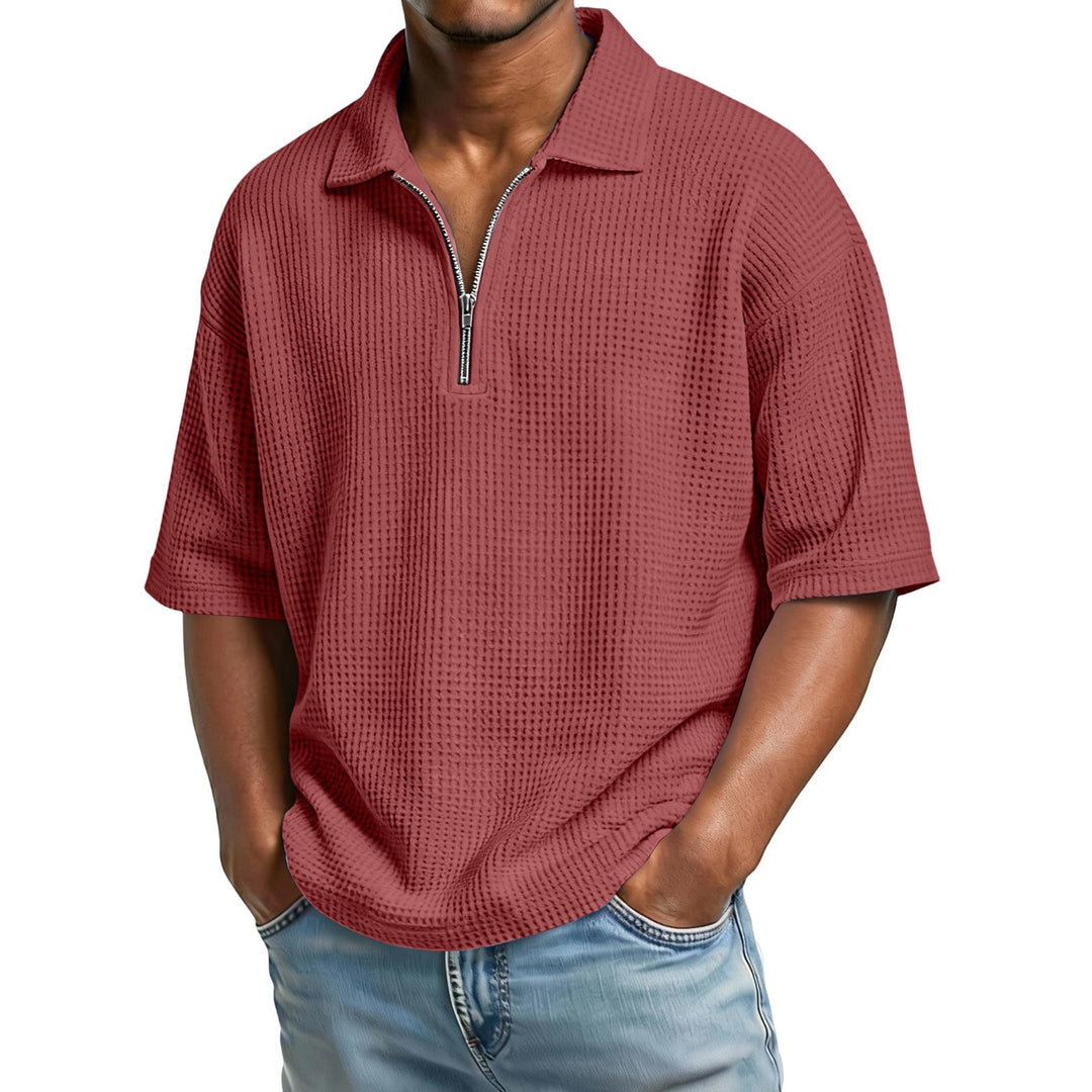Hochwertiges Herren Waffelstrick Poloshirt, bequem und modisch. Perfekt für den Sommer, Strand und Alltag.