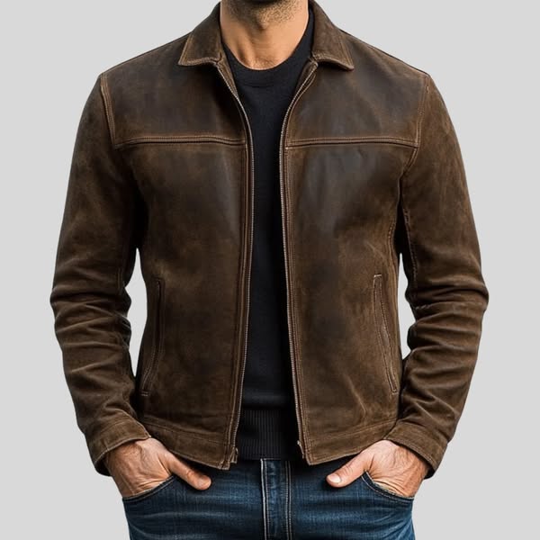 Elegante Herren Übergangsjacke in Braun, Regular Fit. Ideal für alltagstaugliche und moderne Outfits.