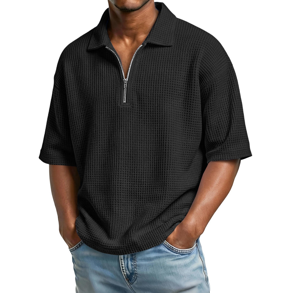 Bequemes Herren Poloshirt mit Waffelstrick, perfekt für heiße Sommertage, Urlaub und Strand.