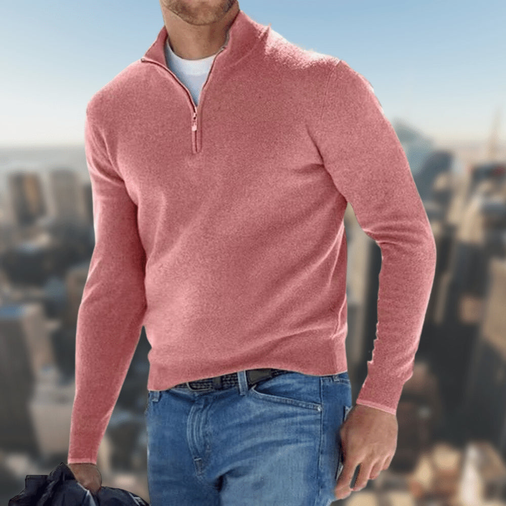 Moderner Herren Cardigan Langarm. Offene Vorderseite, schlichtes Design. Komfortabel für Freizeit & Alltag.
