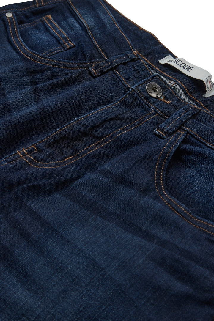 Zeitlos-moderne blaue Herrenjeans, gerades Bein, Mid-Rise, ein Must-have für Ihre Kollektion.