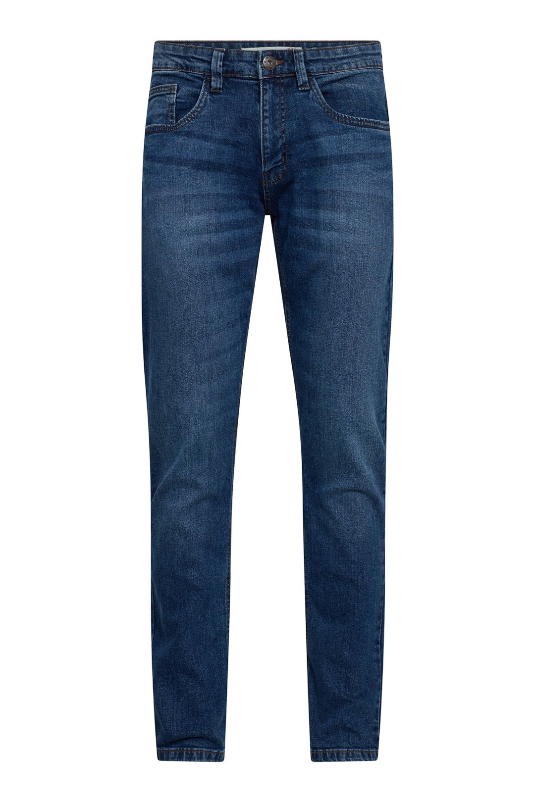 Modische Herrenjeans mit geradem Bein, blauer Denim, ideal für lässige und smarte Outfits.