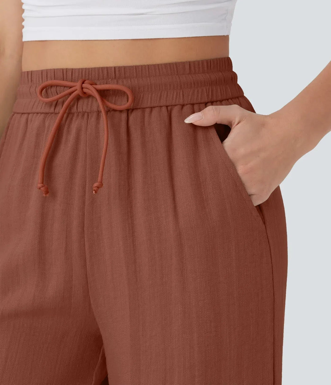 Elegante Damen Sommerhose weites Bein, Kordelzug. Lockerpassform. Stilvolle Freizeithose.