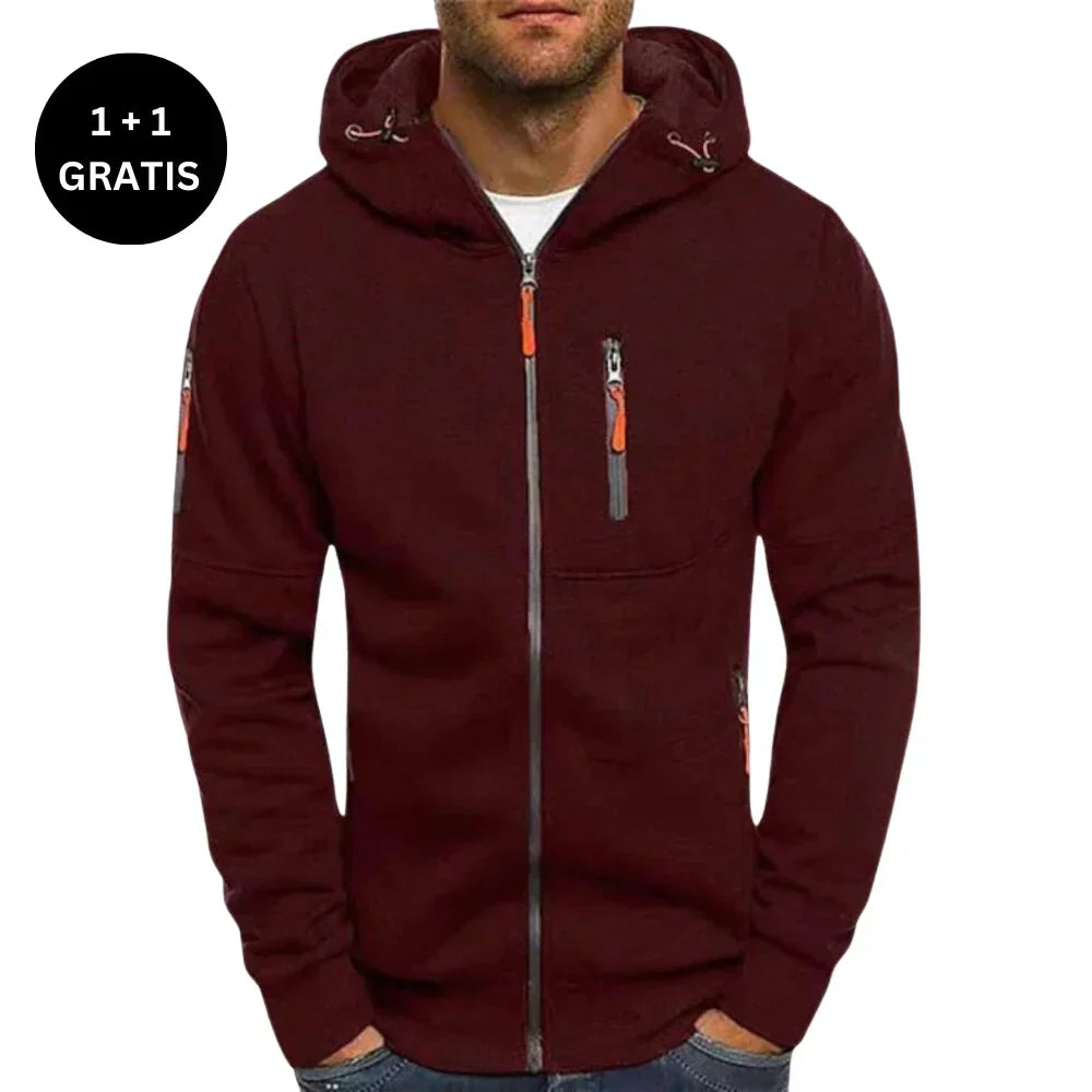 Weicher Herren Hoodie Regular Fit, atmungsaktiv und bequem für entspannte Tage und Sport.