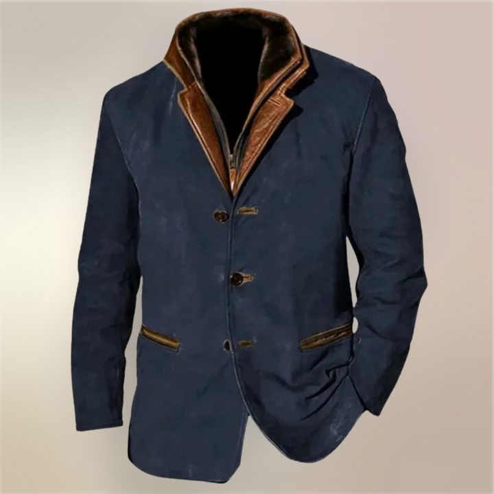 Braune Herren Retrojacke mit Reißverschluss. Lässige Vintage-Übergangsjacke für Herrenmode. Komfortabel.