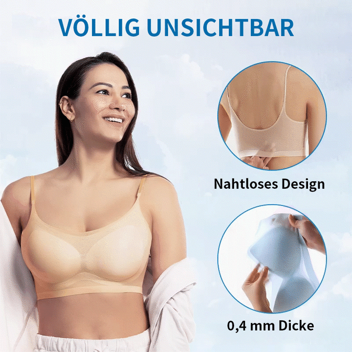 Atmungsaktiver nahtloser BH für Damen, leicht und unsichtbar unter Kleidung.