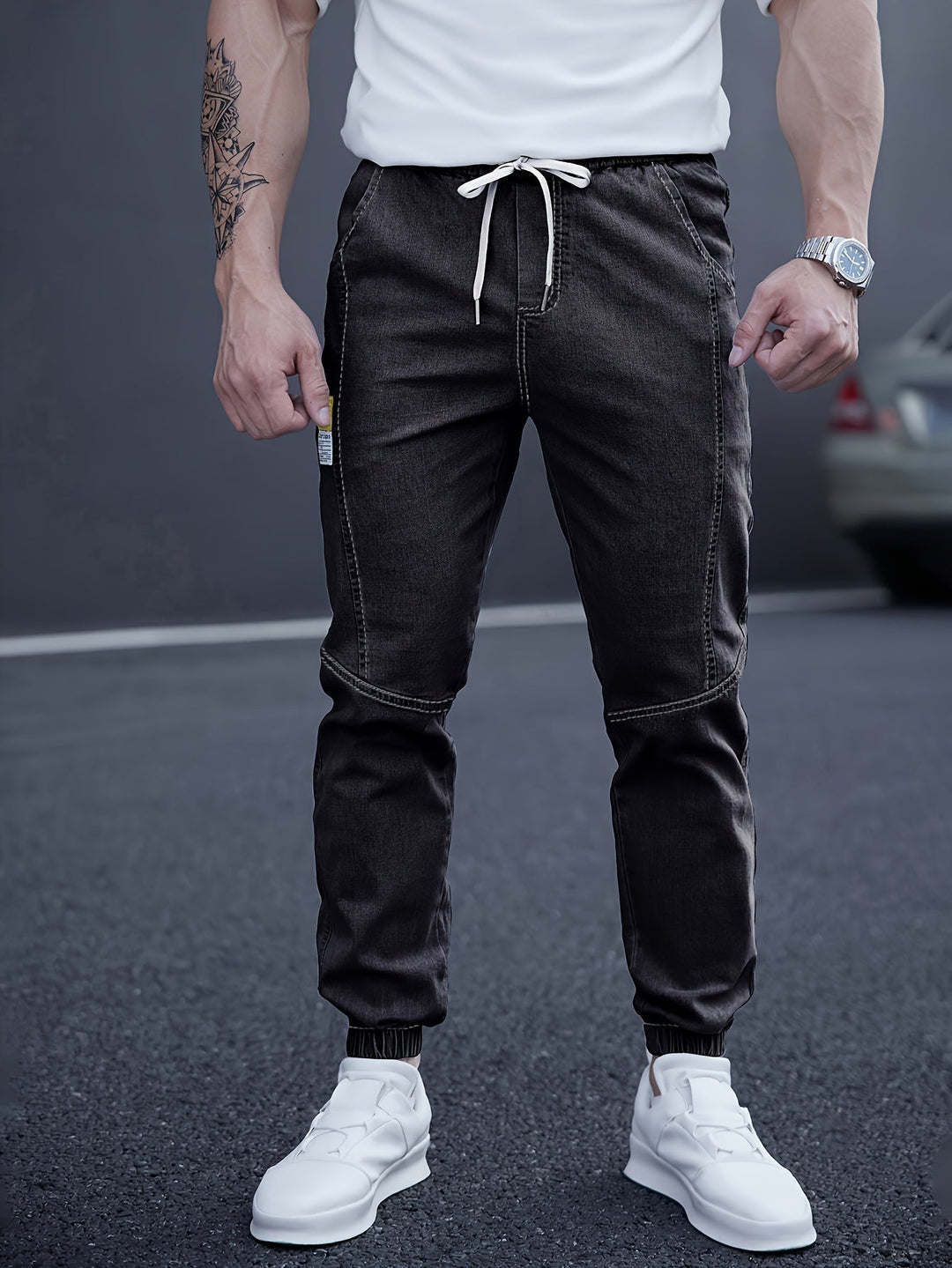 Stylische Herren-Cargohose, Tapered Fit, elastischer Bund; perfekt für Streetwear & Komfort im Alltag.