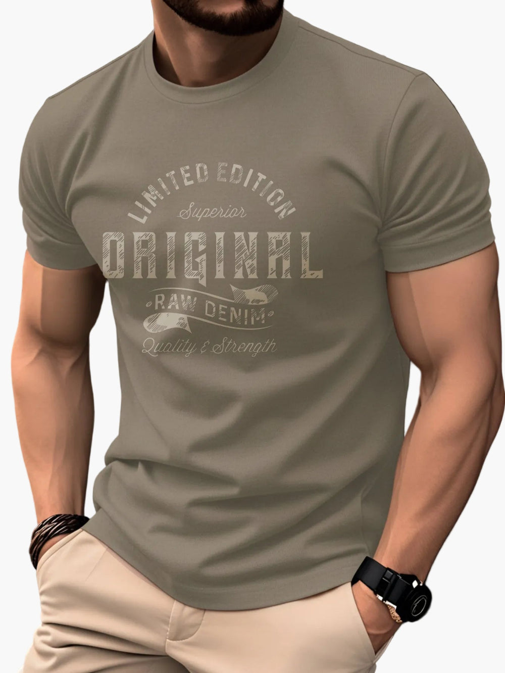Lässiges Herren Motivshirt für Freizeit. Kurzarm T-Shirt im Vintage-Stil mit Rundhals für Männer.
