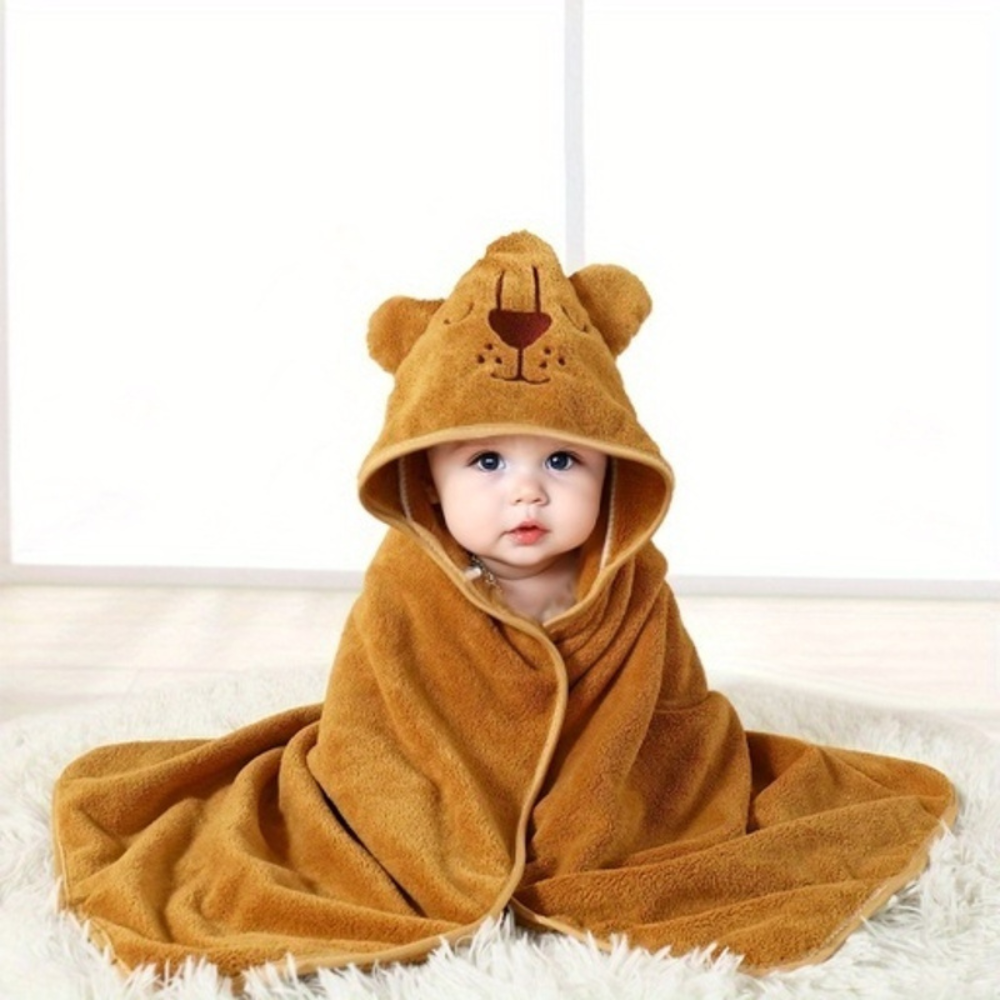 Weiches Kinderhandtuch mit Kapuze im niedlichen Hasen-Motiv. Ideal für gemütliche Badezeit-Momente. Perfektes Babyzubehör.