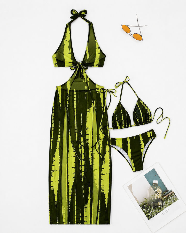 Vielseitiger Damen Strandkleid-Badeanzug für Poolparty, Strand & Freizeit. Mit stützenden Brustpolstern.