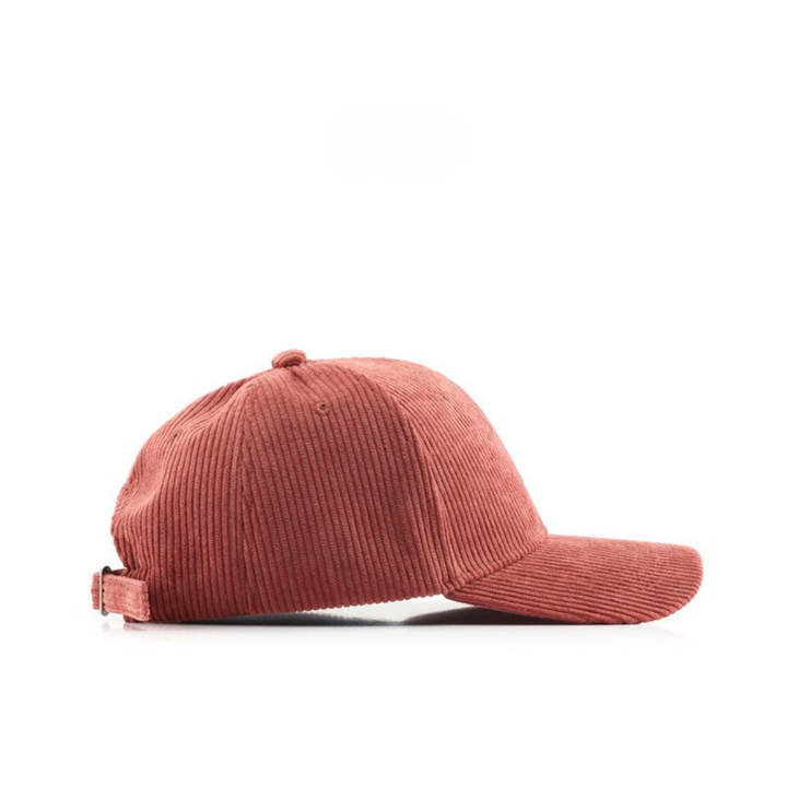 Casual Unisex Kappe mit gebogenem Schirm & Kord-Textur. Verstellbare Baseballcap für Streetstyle.