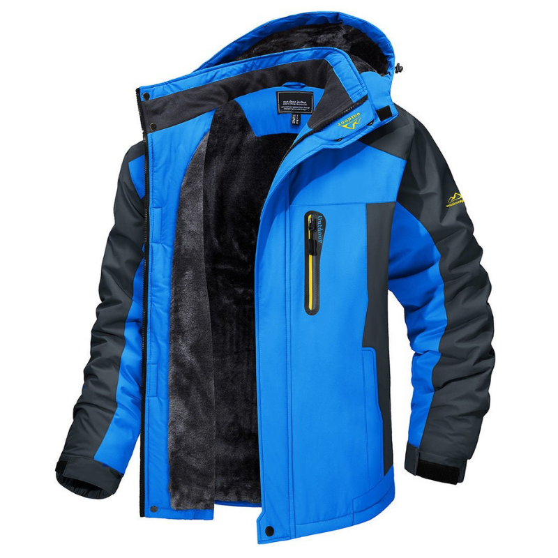 Robuste Schneejacke für Männer, ideal als warme Winterjacke oder Freizeitjacke für jedes Outdoor-Abenteuer.