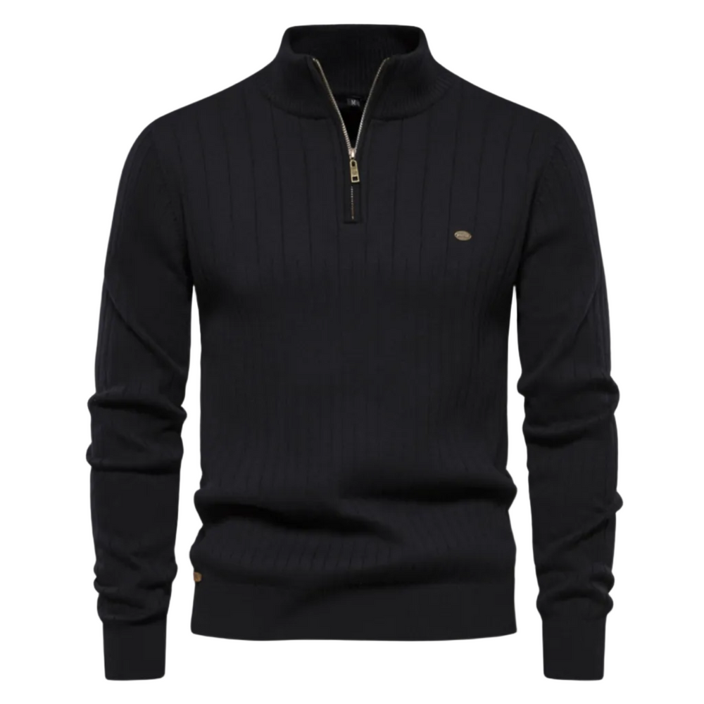 Bequemer Herren Ribstrick-Pullover mit Stretch, ideal als Rundhals-Strickpullover für Smart Casual Looks.