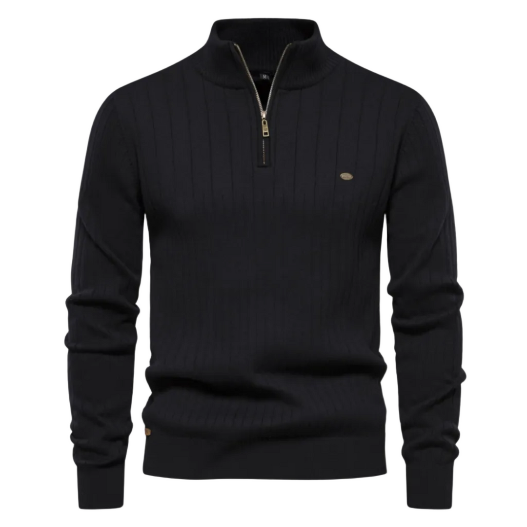 Bequemer Herren Ribstrick-Pullover mit Stretch, ideal als Rundhals-Strickpullover für Smart Casual Looks.