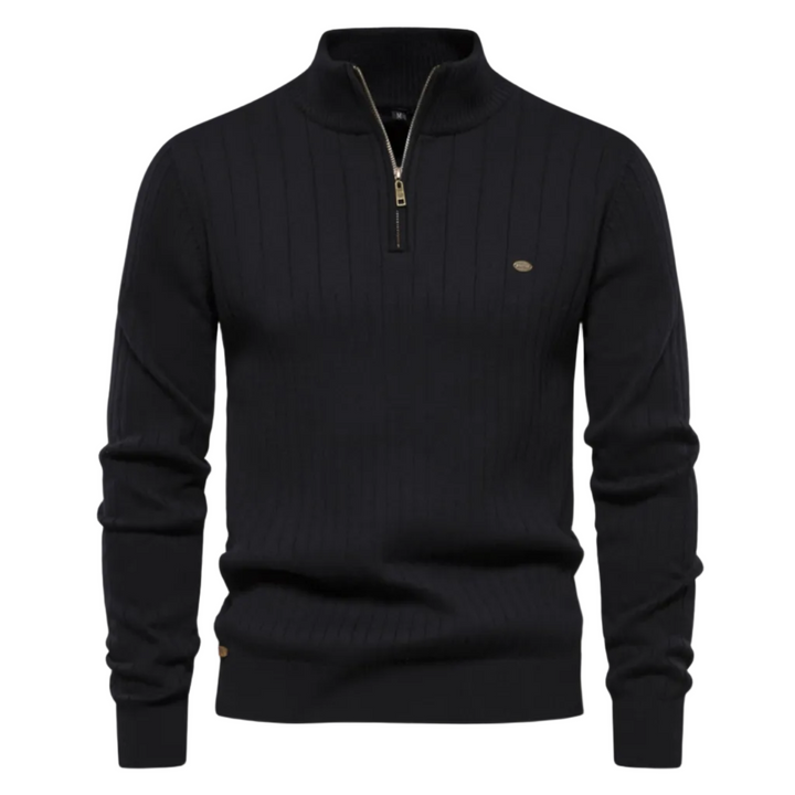 Bequemer Herren Ribstrick-Pullover mit Stretch, ideal als Rundhals-Strickpullover für Smart Casual Looks.