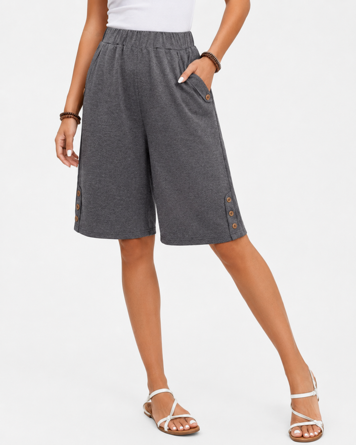 Vielseitige Damen Sommer Shorts, hohe Taille & elastischer Bund, perfekt für Strand, Stadt oder entspannte Tage.
