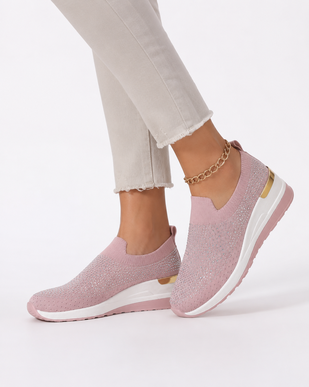 Vielseitige Damen Strass Casual Sneaker, passend für Damenmode und bequemen Tragekomfort im Alltag.