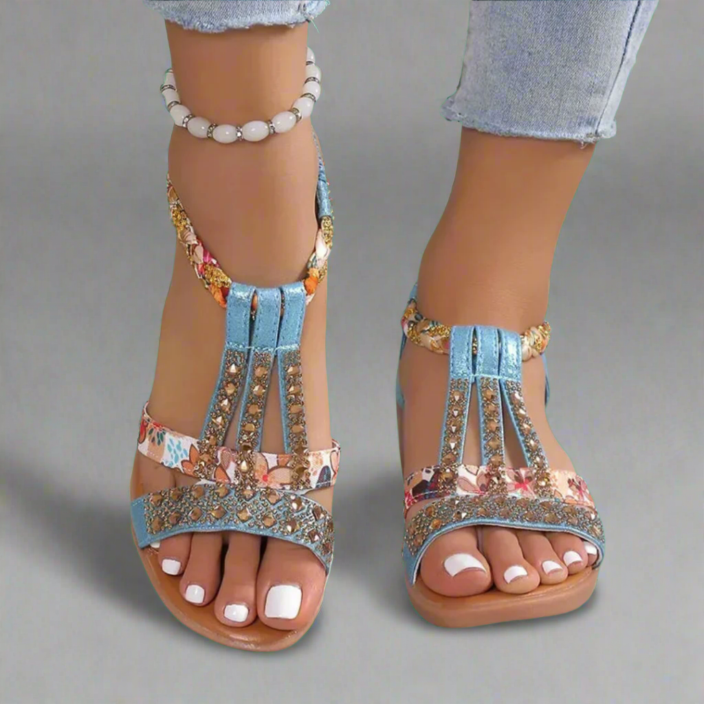 Elegante Damen Boho Sandalen für den Sommer, bequem und stilvoll, ideal für Strand und Freizeit.