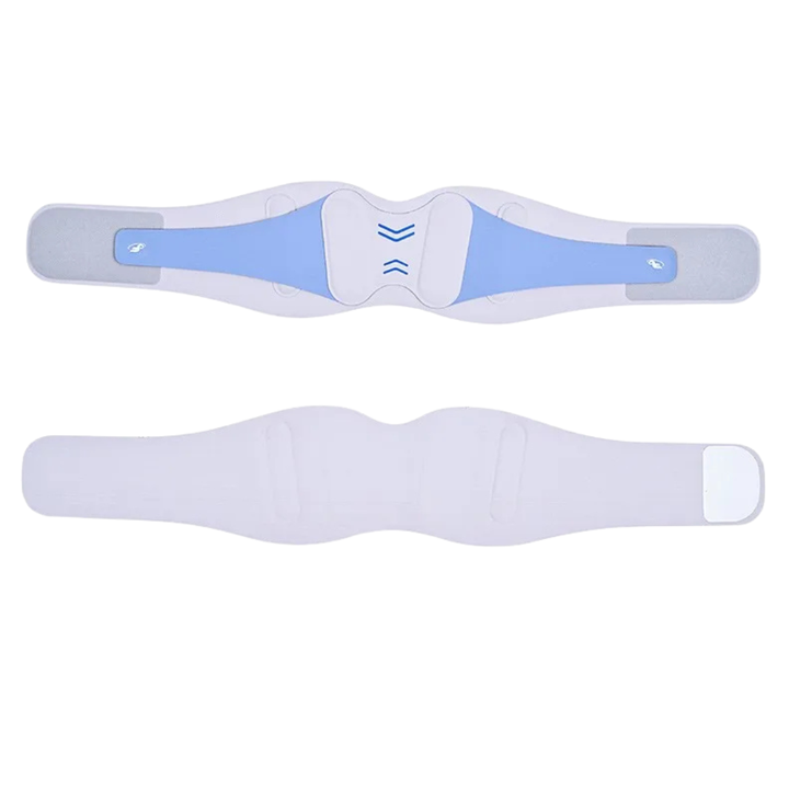 Atmungsaktive Lendenwirbelstütze in Blau für maximalen Komfort und Unterstützung. Verstellbare Rückenbandage unisex.