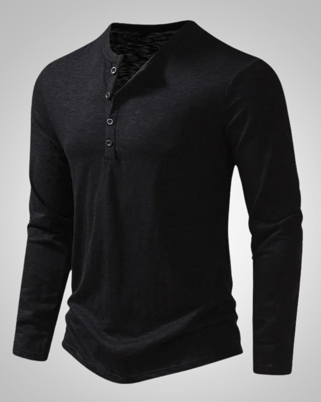 Bequemes Langarm Henley Shirt für Herren. Slim Fit Design, ideal für casual und eleganten Look.