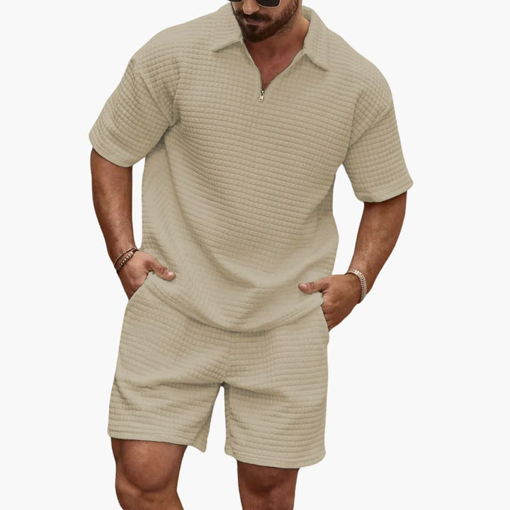 Luxuriöses Herren Freizeit-Set, maximiert Komfort und Stil. Dieser bequeme Zweiteiler ist ideal für Herrenmode.