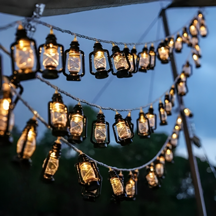 Dekorative EmberGlow Retro Lichterkette, 3m, ideal für Outdoor-Partys und gemütliche Sommerabende.