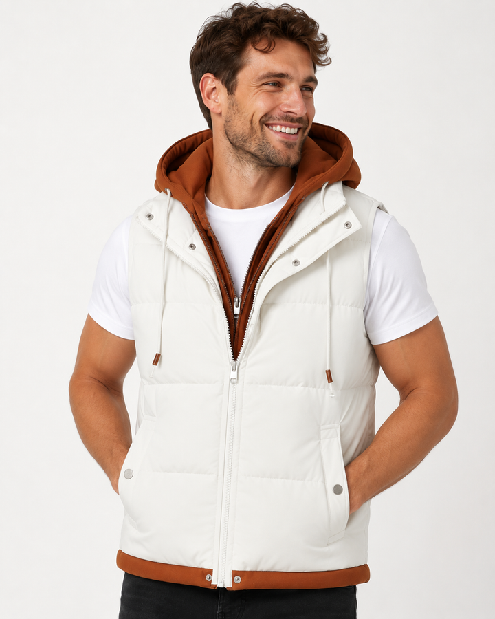 Bequeme ärmellose Baumwollweste. Leichte, atmungsaktive Unisex-Weste für vielseitigen Komfort.