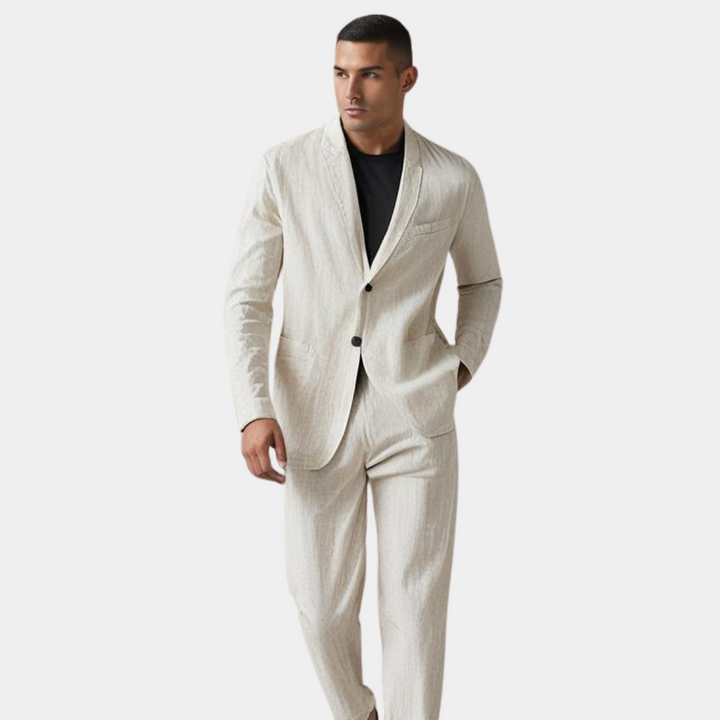 Herren Elegantes Anzug Set: Klassischer Zweiteiler, Sakko & Hose, ideal für Business & Smart Casual Anlässe.