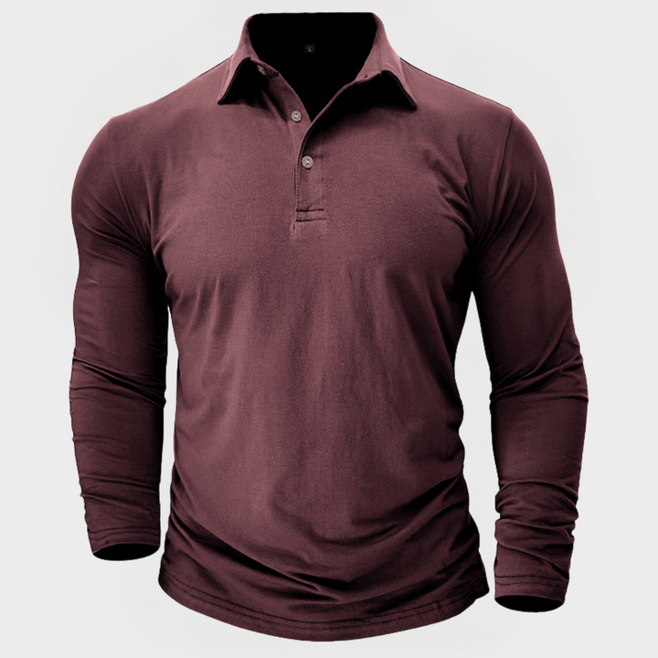 Detailansicht der Manschette eines langärmligen Herren-Poloshirts. Elegant, bequem und vielseitig kombinierbar.